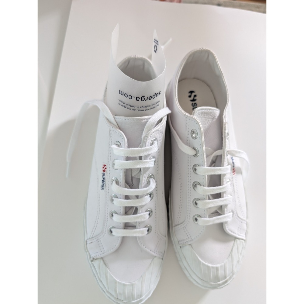 Superga‎ S111HLW-900 White Leather Sneakers Men's 8 / Women's 9.5 EU 41 Low... - Picture 8 of 11